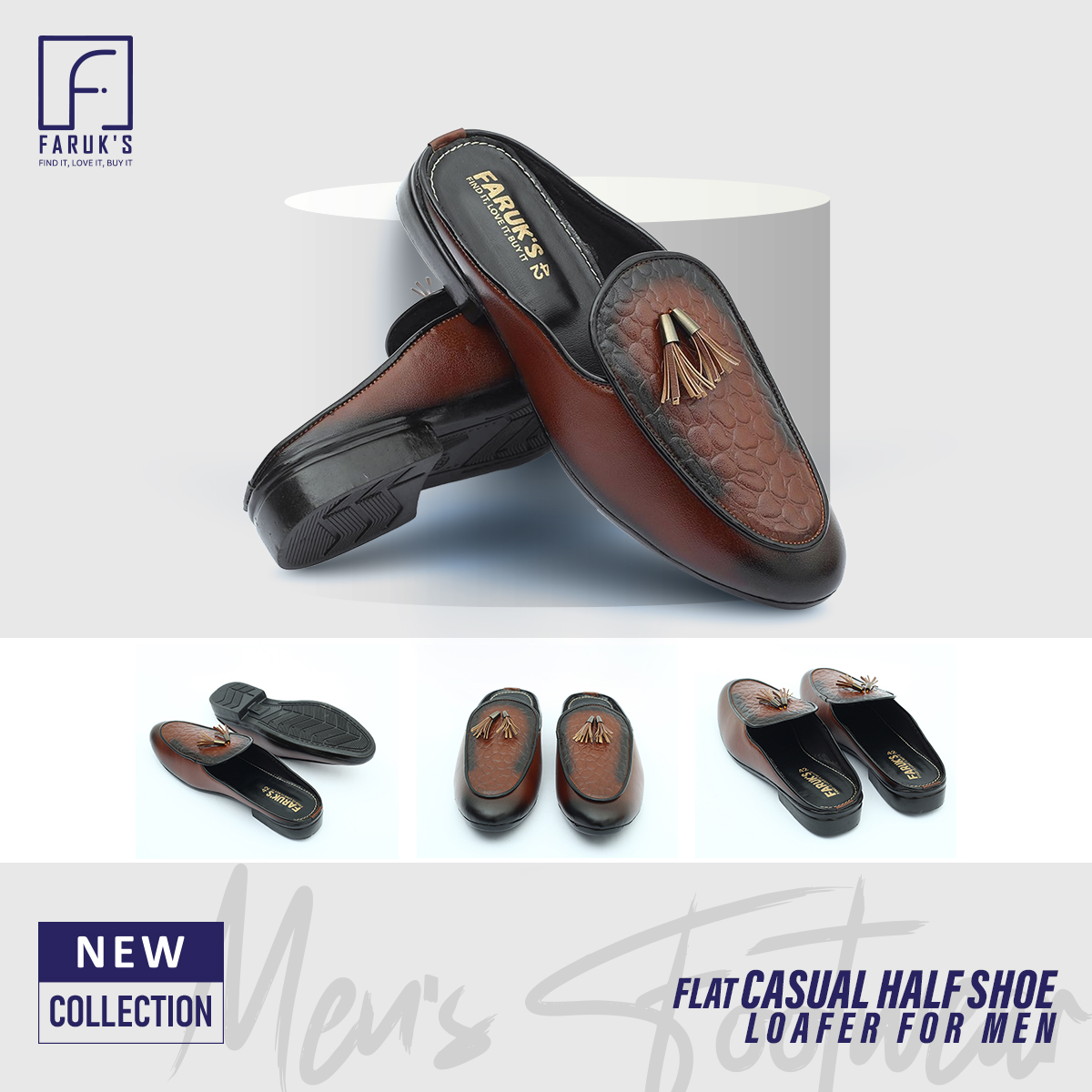 Picture of Premium Quality - New Collection Flat Casual Half Shoe Loafer for Men (FARUK'S) - Modern - Choice Expression - Understated Sophistication