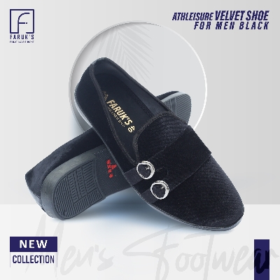 Picture of Athleisure - Avant Grade - Highly Sustainable - Velvet Shoe For Men Black -Loffer - Durabilty Assured - Well Inspired & Crafted