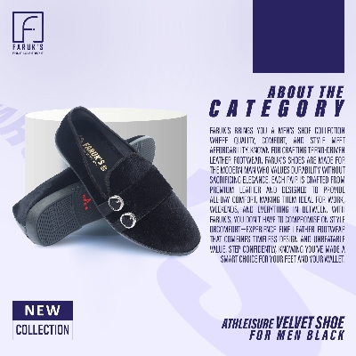 Picture of Athleisure - Avant Grade - Highly Sustainable - Velvet Shoe For Men Black -Loffer - Durabilty Assured - Well Inspired & Crafted