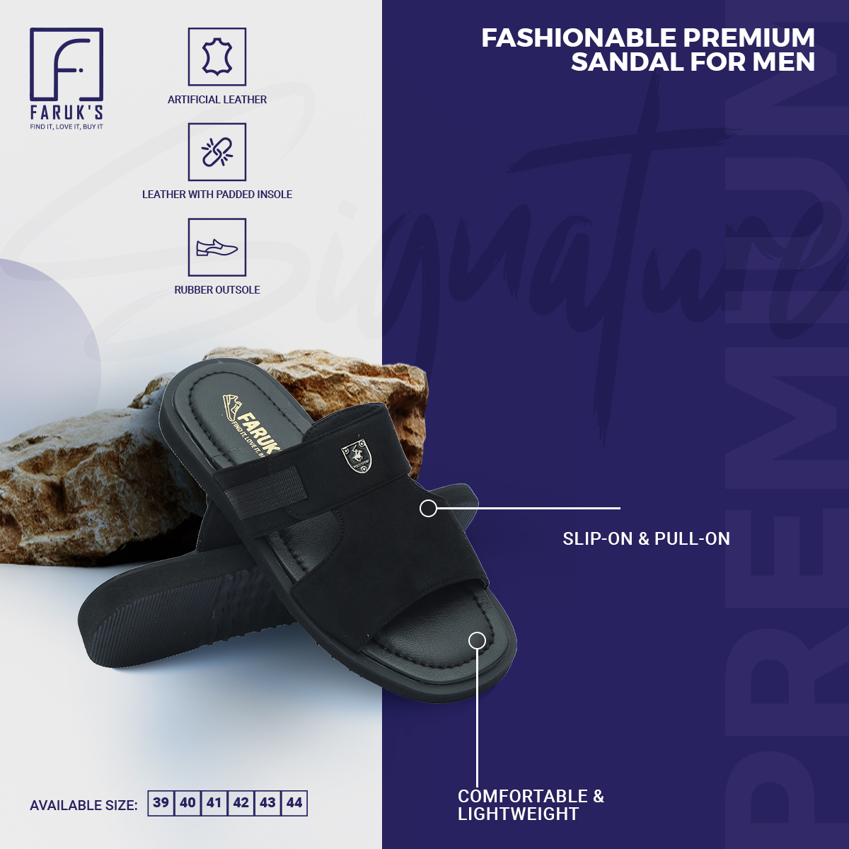 Picture of Stylish Sandal Fashionable Premium Sandal For Men FARUK'S Flats Suede Formal