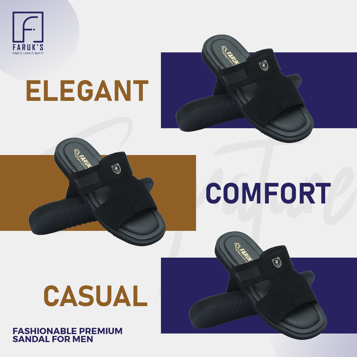 Picture of Stylish Sandal Fashionable Premium Sandal For Men FARUK'S Flats Suede Formal