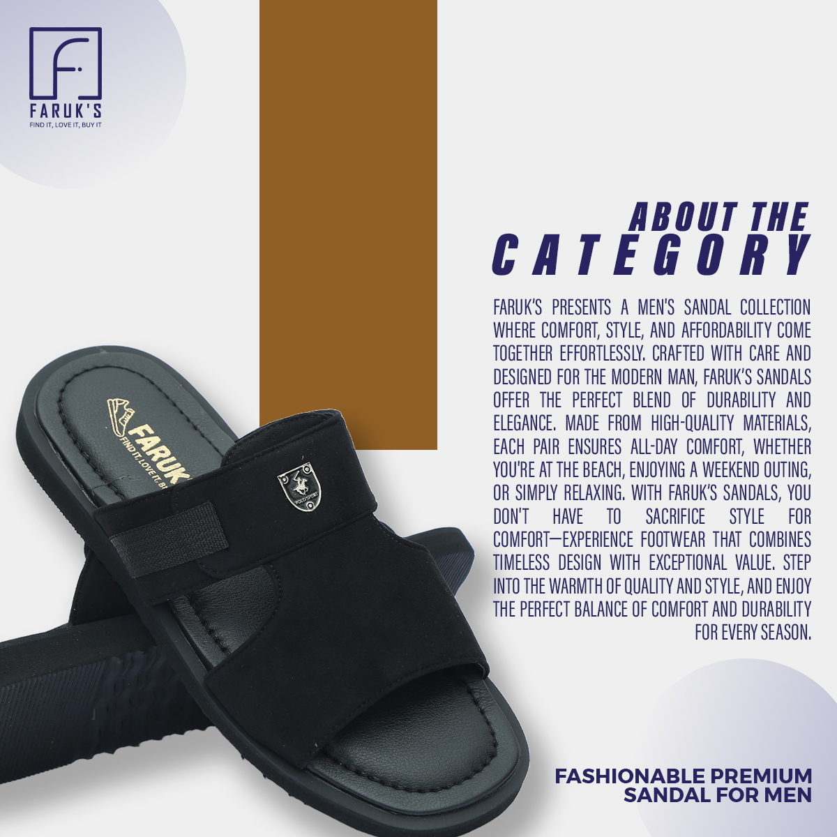 Picture of Stylish Sandal Fashionable Premium Sandal For Men FARUK'S Flats Suede Formal