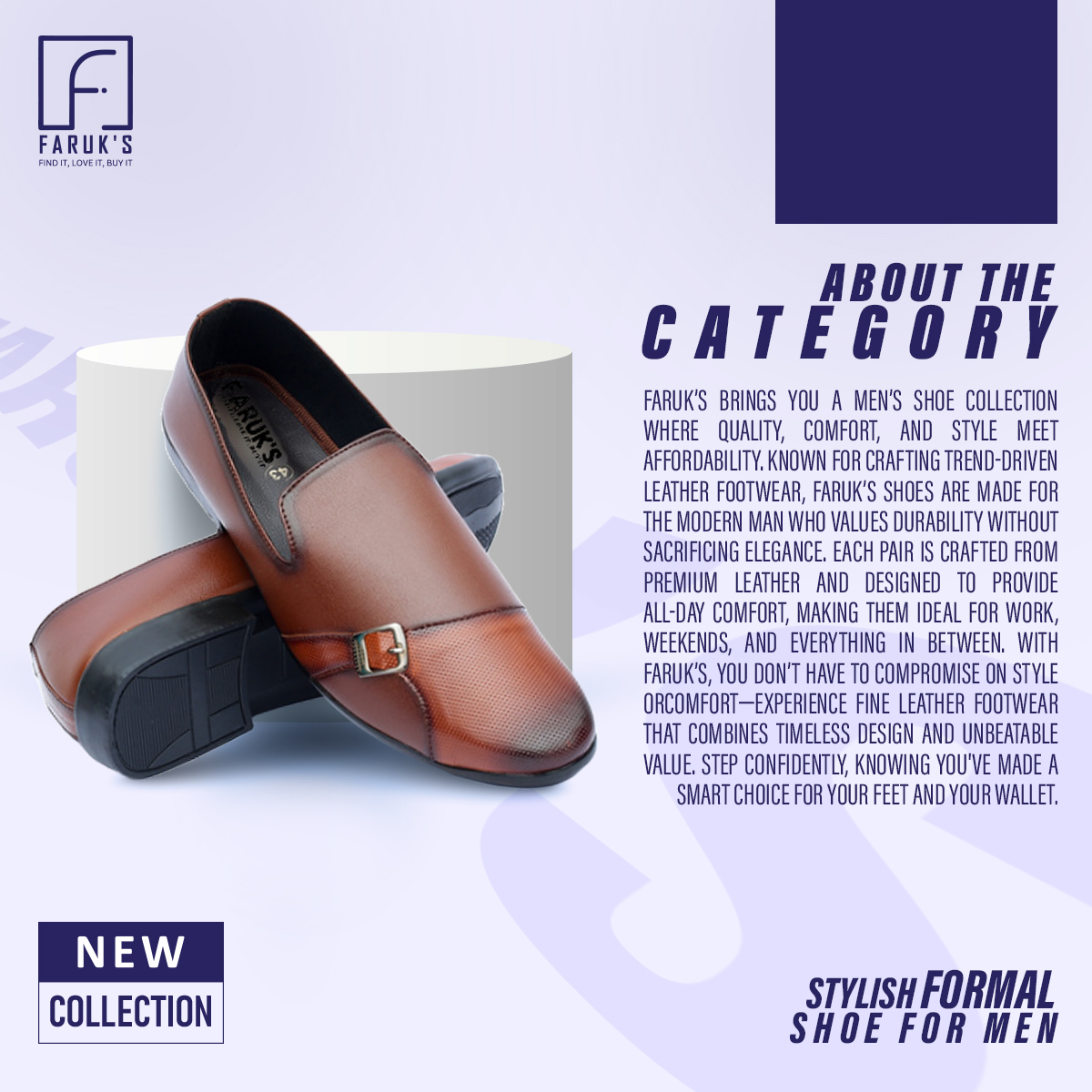 Picture of Stylish Addition - Luxury Stylish Half Shoe For Men Fashionable Premium Sandal For Men FARUK'S Flats Formal Shoe - Sustainable Choice