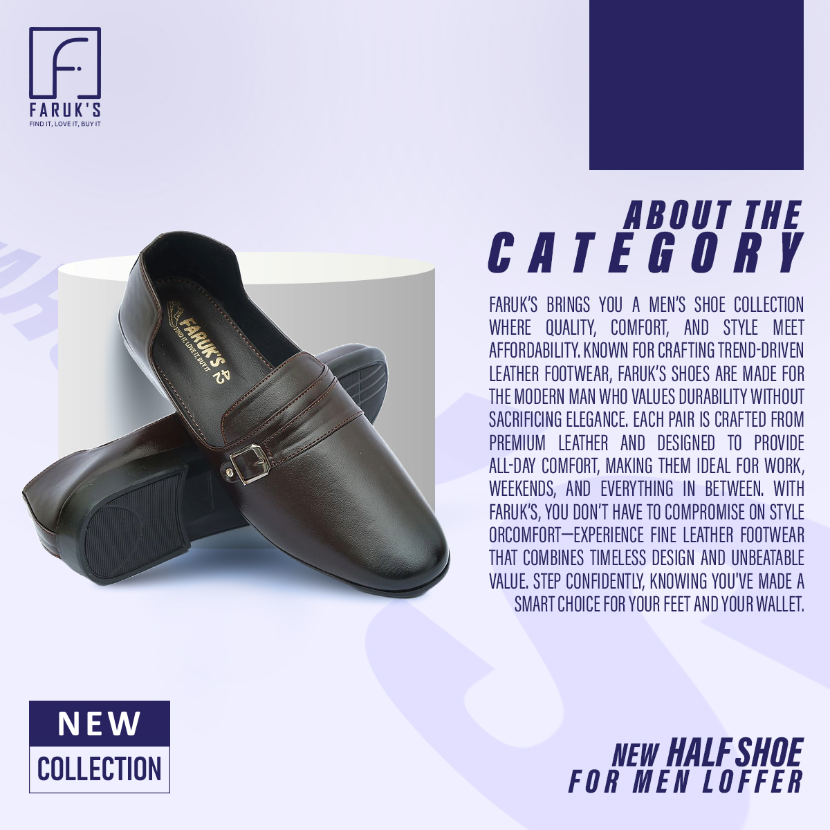 Picture of Stylish Addition - Luxury Stylish Half Shoe For Men Fashionable Premium Sandal For Men FARUK'S Flats Formal Shoe - Sustainable Choice