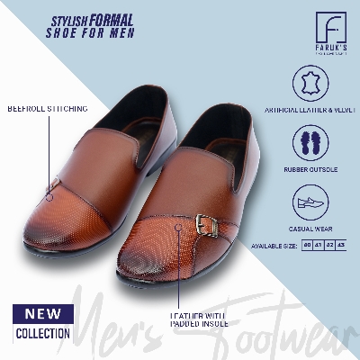 Picture of Stylish Addition - Luxury Stylish Half Shoe For Men Fashionable Premium Sandal For Men FARUK'S Flats Formal Shoe - Sustainable Choice