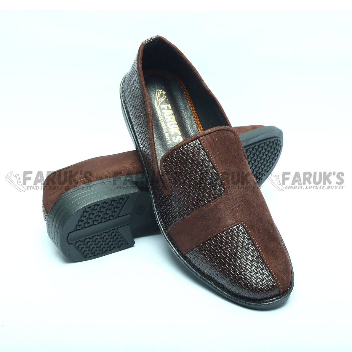 Picture of Unique Design High Quality Fashionable Artificial Leather Casual Shoes for Men (Black & Chocolate Popular Casual Shoes) FARUK'S SHOES