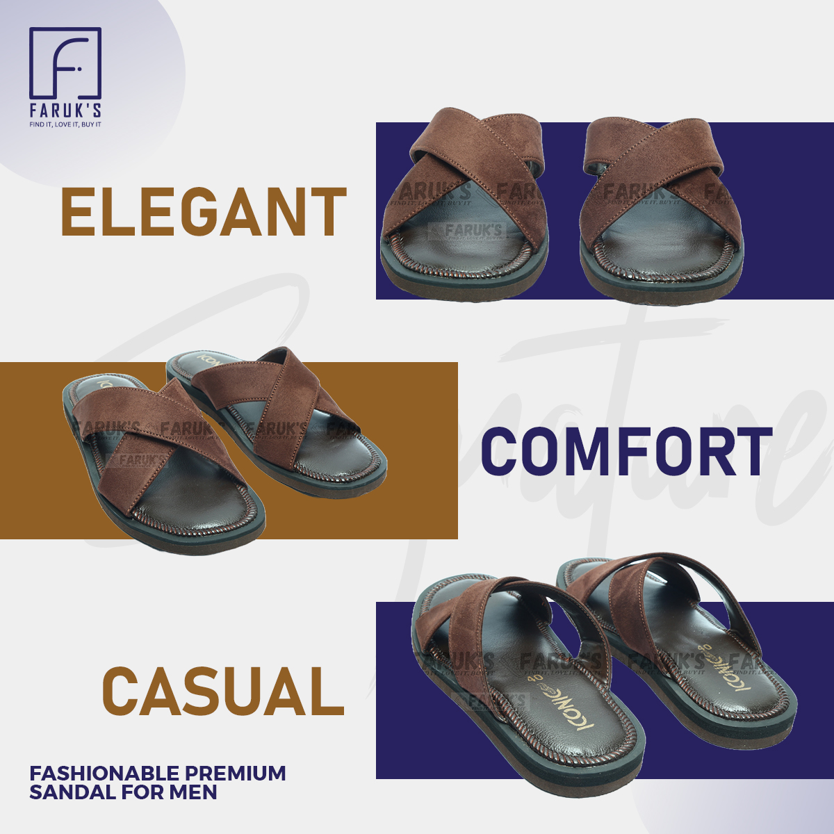 Picture of Luxury Stylish Sandal Fashionable Premium Sandal For Men FARUK'S Flats Suede Formal