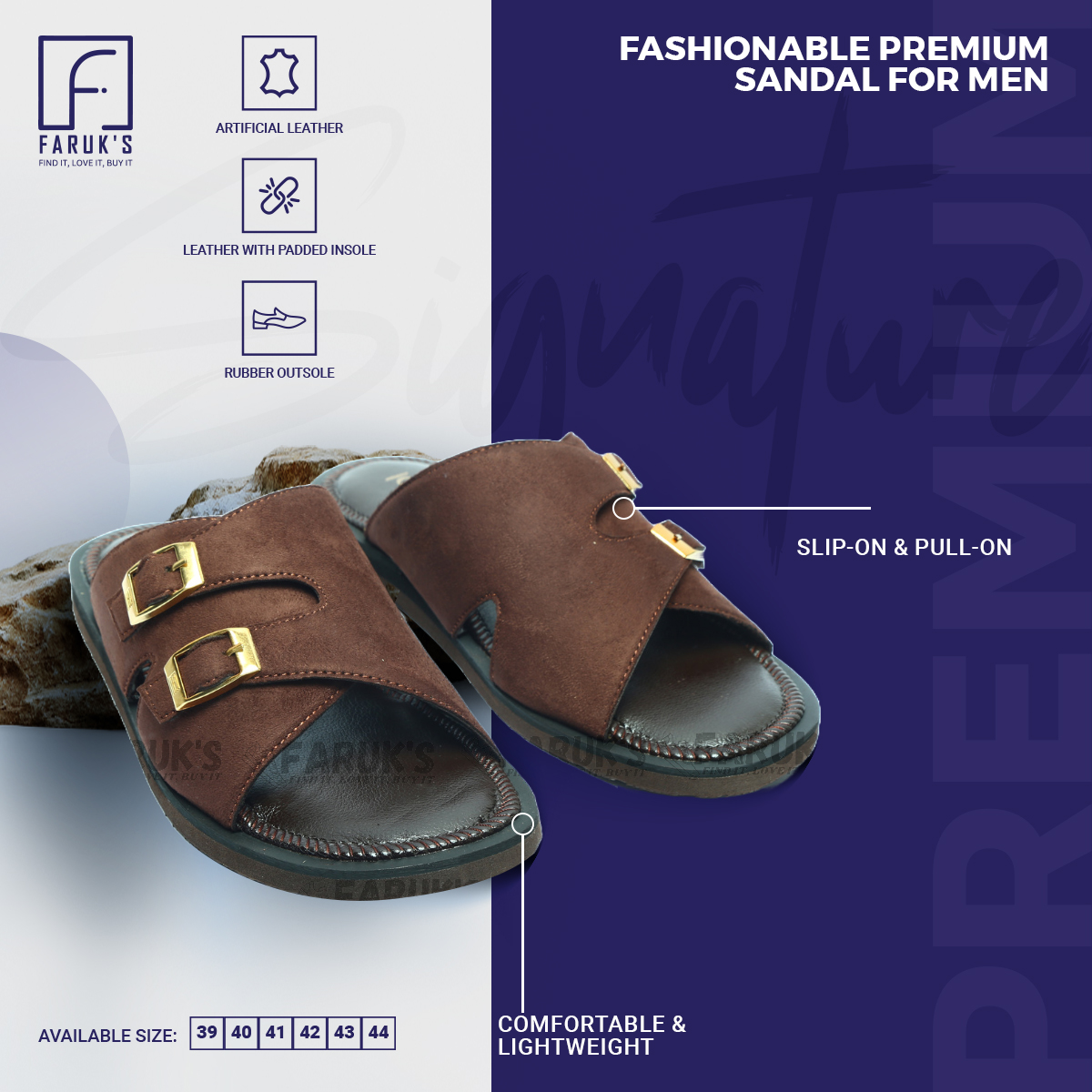 Picture of Luxury Stylish Sandal Fashionable Premium Sandal For Men FARUK'S Flats Suede Formal