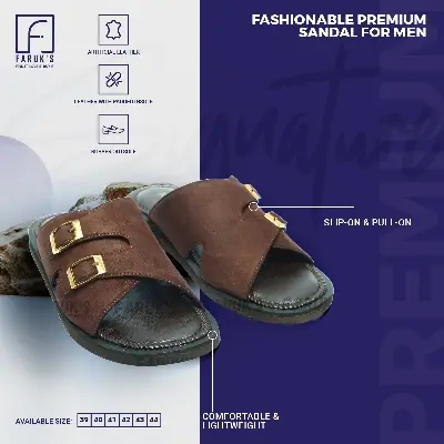 Picture of Luxury Stylish Sandal Fashionable Premium Sandal For Men FARUK'S Flats Suede Formal