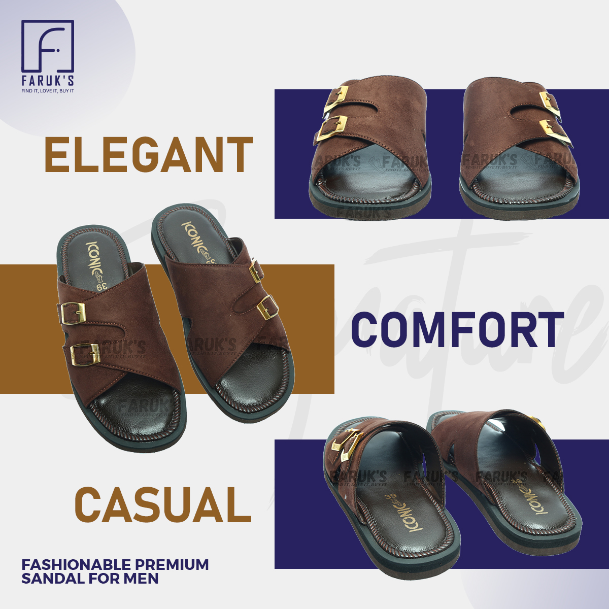 Picture of Luxury Stylish Sandal Fashionable Premium Sandal For Men FARUK'S Flats Suede Formal