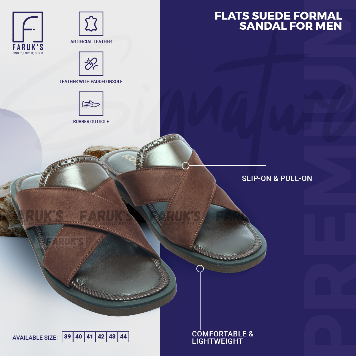 Picture of Luxury Stylish Sandal Fashionable Premium Sandal For Men FARUK'S Flats Suede Formal