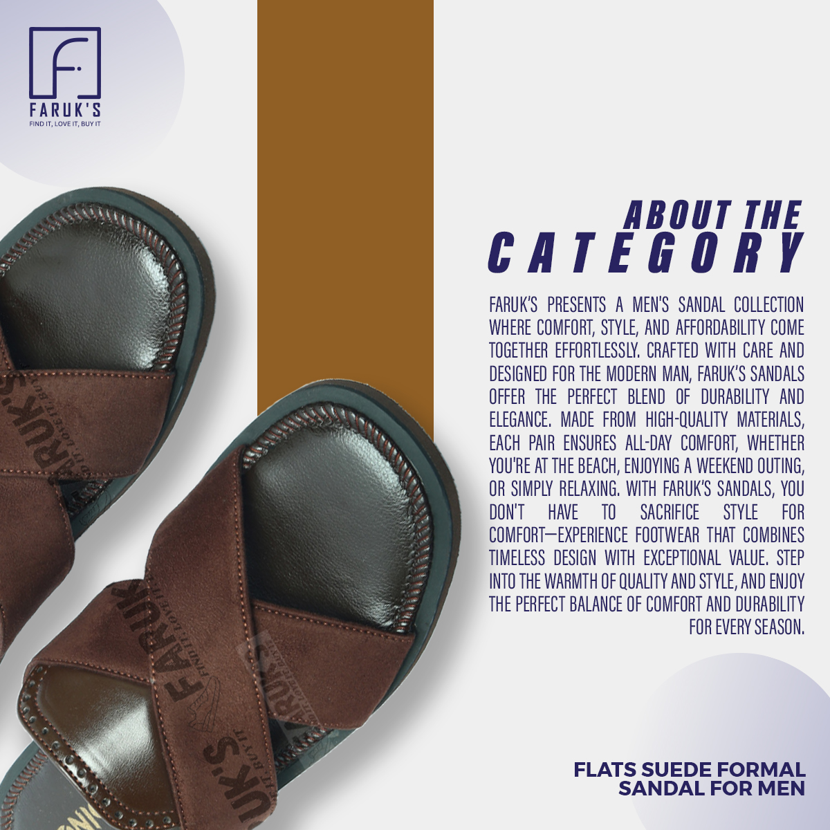 Picture of Luxury Stylish Sandal Fashionable Premium Sandal For Men FARUK'S Flats Suede Formal