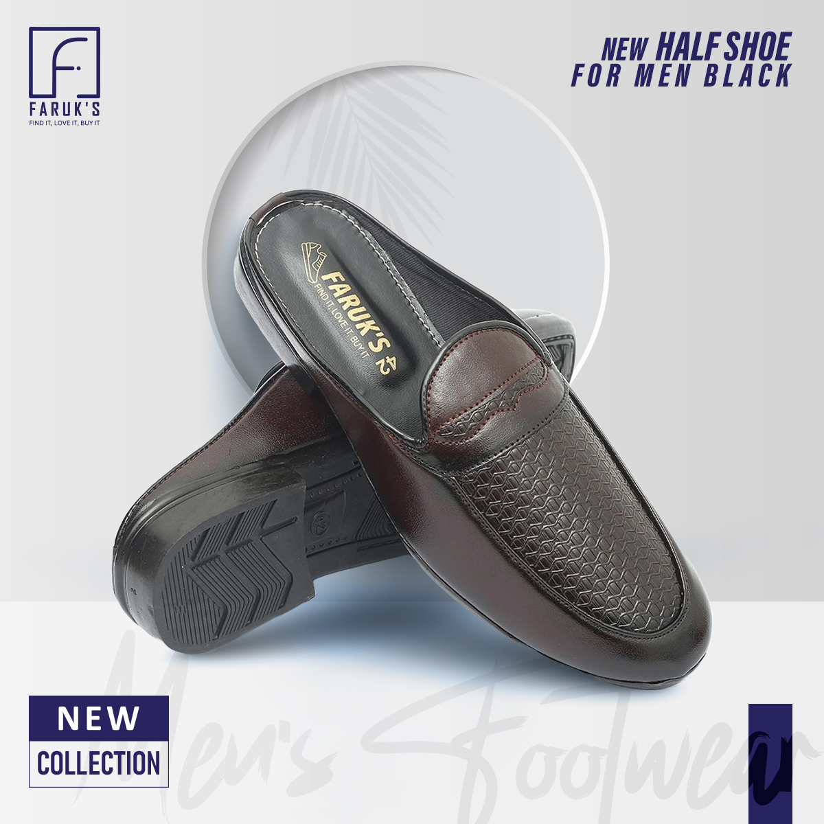 Picture of Half Shoe For Men / Fashionable Premium Sandal For Men Flats Formal Half Shoe / Luxury Stylish Half Shoe For Men