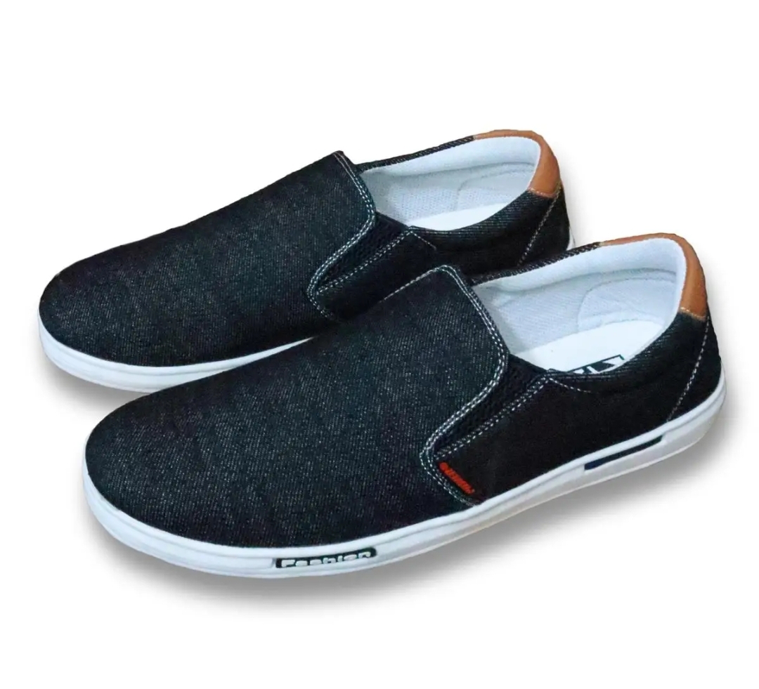 Picture of Stylish Black And Blue Color Winter Canvas Sneakers for Men