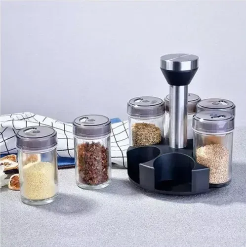 Buyds2135-6-jar-seasoning-organizer-holder-rotation-shelf-tower-revolving-spice-organizer-with-6-spice-jars at Best Price in Bangladesh