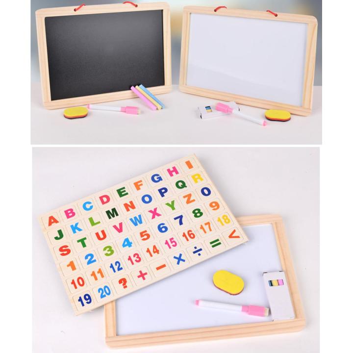 Educational Learning Multipurpose Double-Sided Magnetic Wooden Writing, Drawing Board (Whiteboard+Blackboard) RKissu.comonline shop bangladeshothoba.com