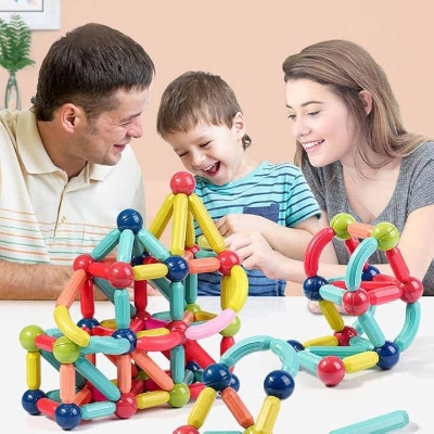 Big Size 42 Pieces Magnetic Building Blocks Kid Toy Set Montessori Educational Magnetic Stick Building Bricks Construction Funny Toy Gift RKissu.comonline shop bangladeshothoba.com
