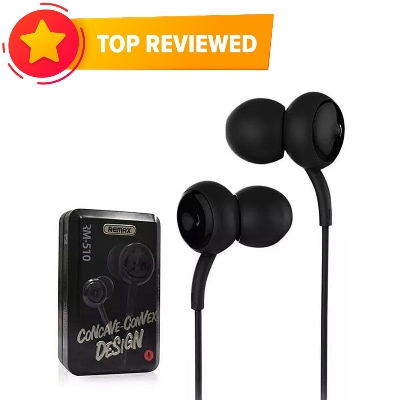 Picture of REMAX RM 510 In-Ear Earphone With Metal box-BLACK for android -samsung/realme/oppo/vivo/iphone/walton/tecno/xiaomi/nokia/laptop  all device supported with premium quality
