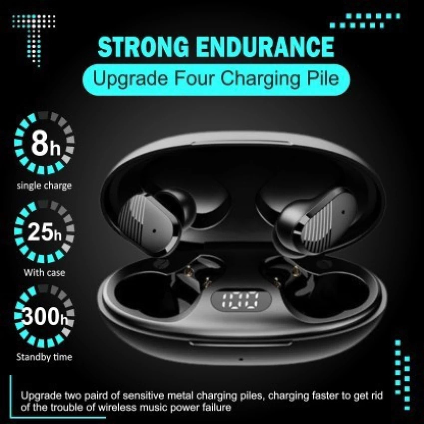 Picture of Mobicom T18  TWS wireless bluetooth headphone_airbuds 10 hours battery backup permium looking super bass and clear sound quality