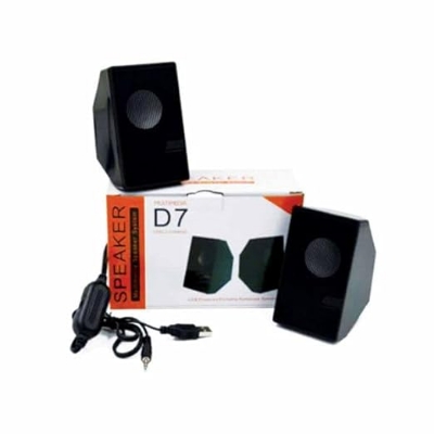 Picture of D7 Multimedia Speaker with 3.5 Aux Connectivity - USB Powered and Volume Control mobile/Laptop/Desktop computer Speaker - White, 2.0 Channel