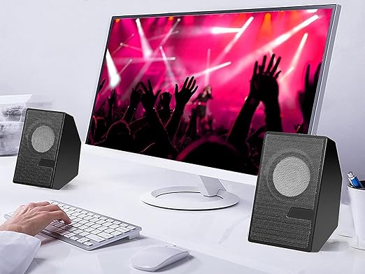 Picture of D7 Multimedia Speaker with 3.5 Aux Connectivity - USB Powered and Volume Control mobile/Laptop/Desktop computer Speaker - White, 2.0 Channel