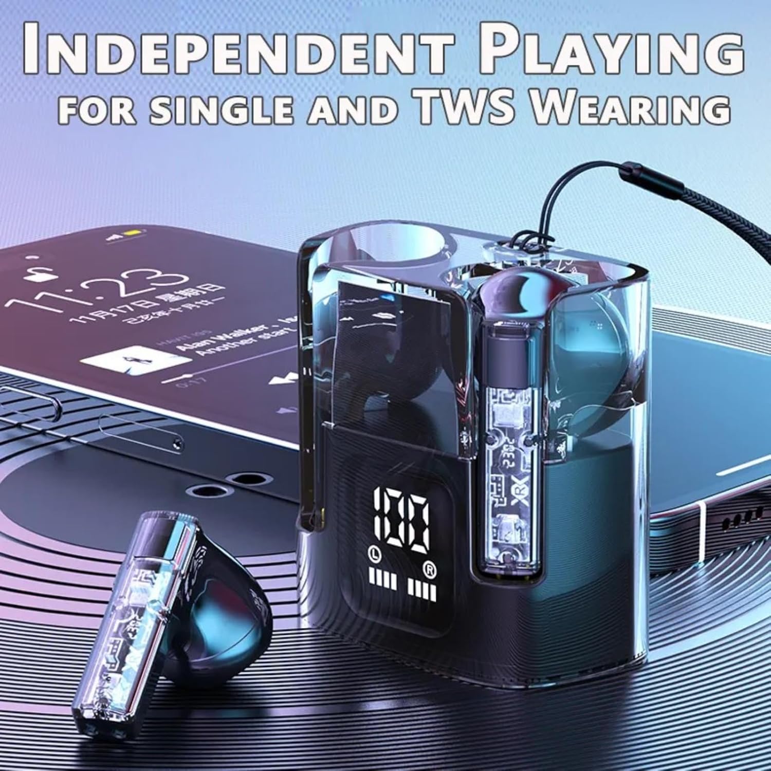 Picture of Mobicom G70 ENC wireless bluetooth TWS airbuds  20 hours with HD smooth and sterio sound premium looking gaming earbuds