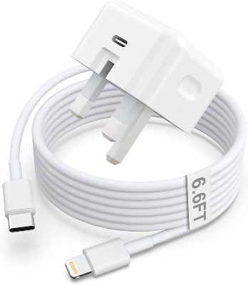 Picture of AppIe 20W USB C Power Adapter with cable  FOR iphone with type c to lightg cable 3 pin and 2 pin