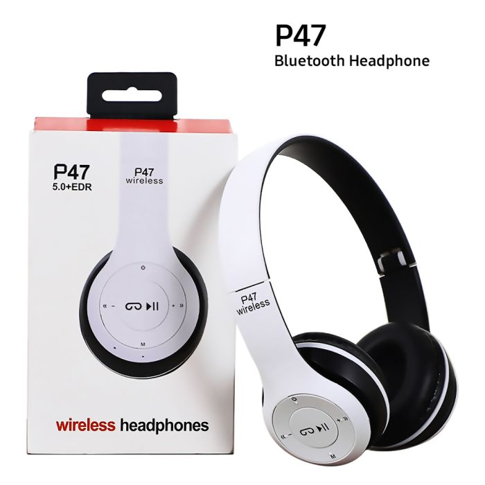 Picture of P47 - Wireless Bluetooth Headphone over head , headphone  for android -samsung/realme/oppo/vivo/iphone/walton/techno/xiaomi/nokia/laptop all device supported with premium quality