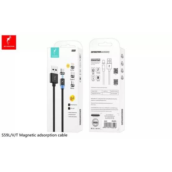Picture of Dolphine Megnetic cable for Iphone , type-c, Type -B for android -samsung/realme/oppo/vivo/iphone/walton/techno/xiaomi/nokia/laptop all device supported with premium quality