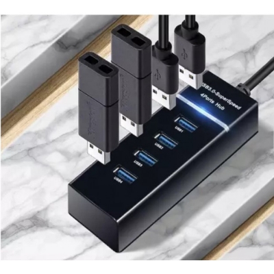 Picture of 4 ports of high speed USB hub high-speed USB 3.0 SPLETER BLACK BLACK