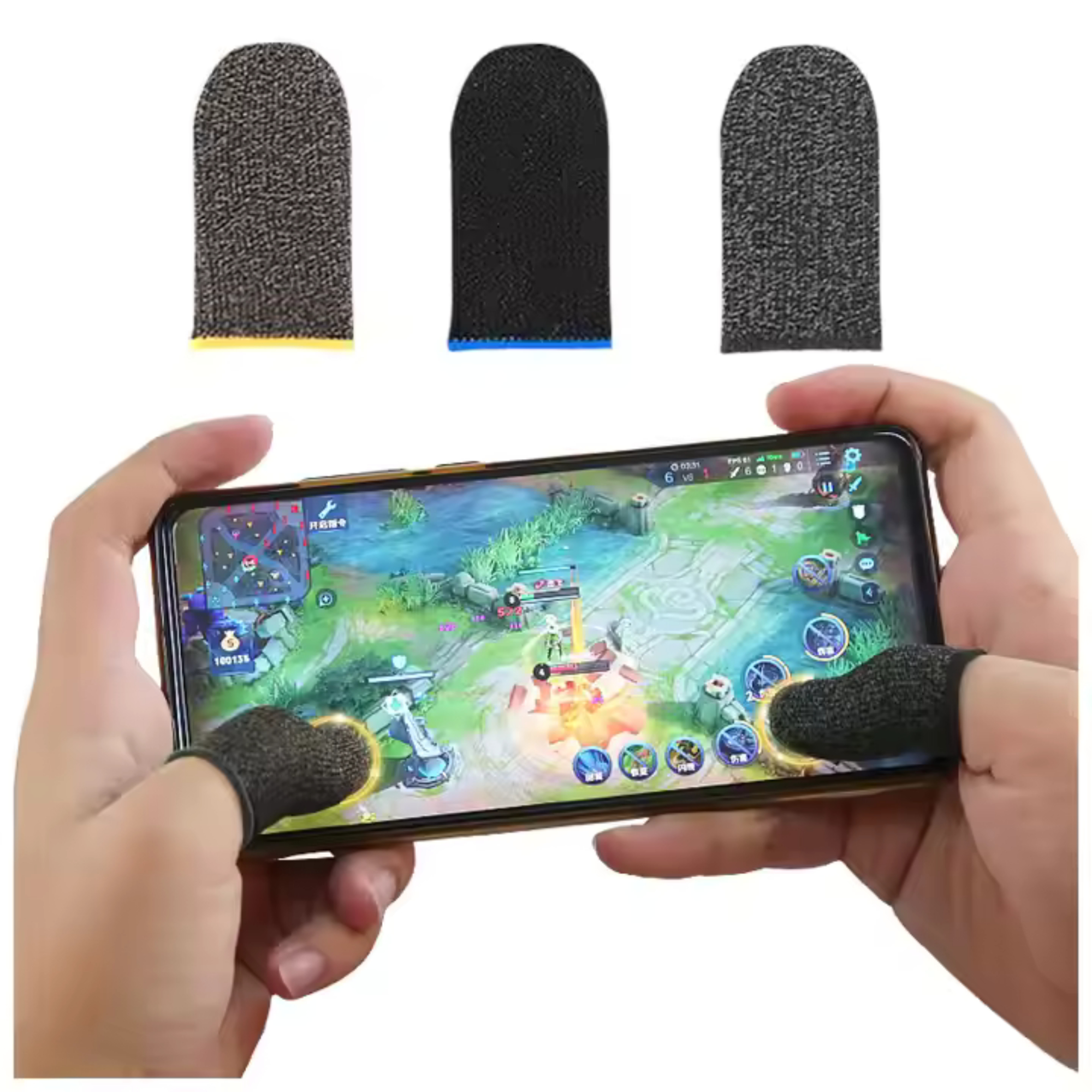 Picture of Anti-Sweat Fingertips Touch Screen Finger tips gaming finger sleeve for pubg gamerock Accessories