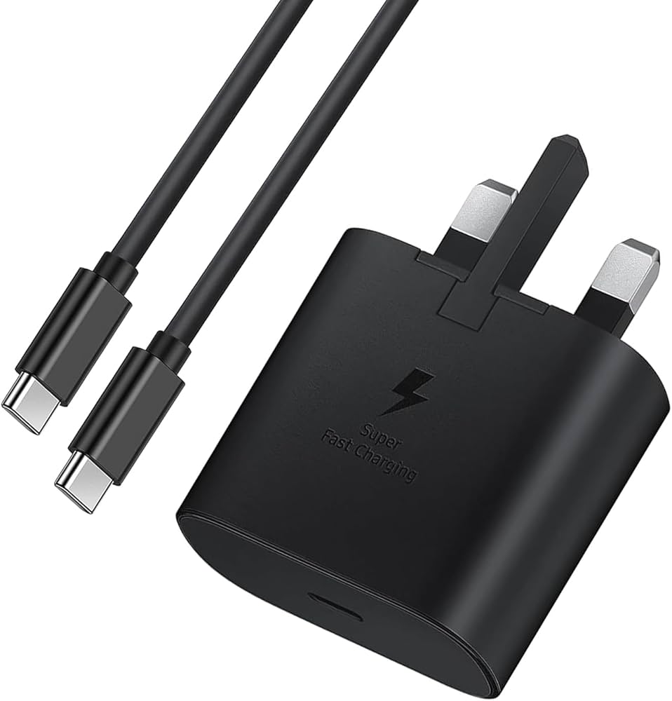 Picture of 25W Super Fast Charger for Samsung,USB C,Charge Plug With USB C cable, UK 3 pin wall power adapter,Android,Fast Charger Usb C, Samsung Fast charger Plug And Cable, S22,S23,S24 Charger.