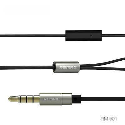 Picture of REMAX RM 510 In-Ear Earphone With Metal box-BLACK for android -samsung/realme/oppo/vivo/iphone/walton/tecno/xiaomi/nokia/laptop all device supported with premium quality