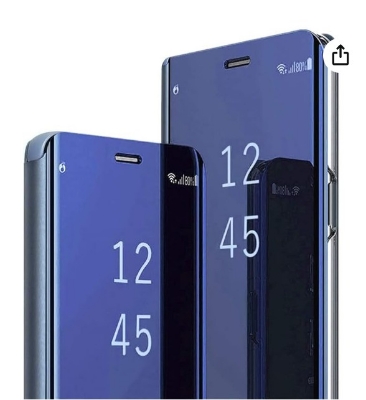 Picture of For Huawei Y7 2018 Case Clear View Mirror Magnetic Smart Flip Stand Cover with Slim PC Protective Flip Cover for Huawei Y7 2018