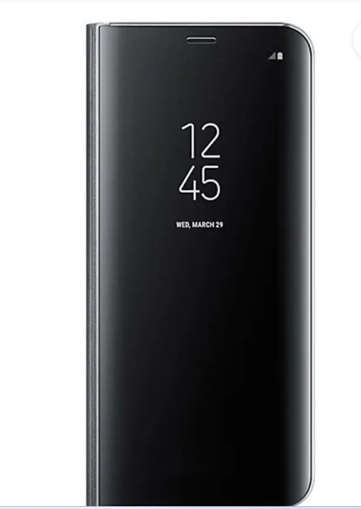 Picture of Flip Cover for Samsung Galaxy A8 Plus 2018 Edition Transparent Clear View Stand Mirror Flip Cover