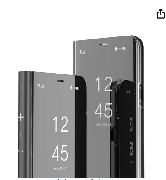 Picture of Navnika View Flip Case Compatible with Samsung Galaxy J2 Prime Clear Mirror Flip Black