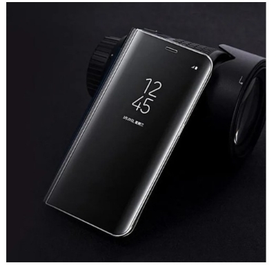 Picture of Samsung Galaxy M30 Smart Luxury Plating Clear View Mirror Leather Stand Flip Cover