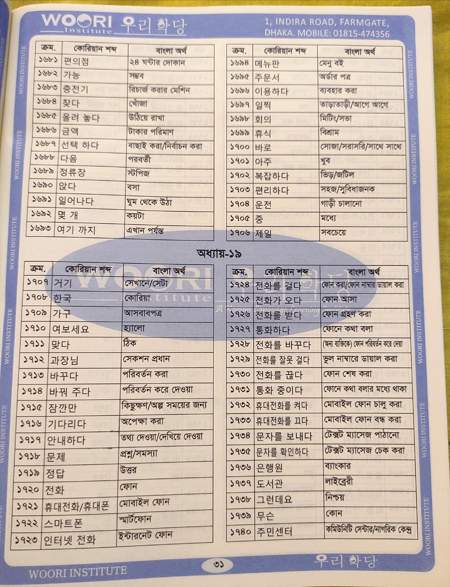 Picture of Woori Vocabulary: Chapter Wise Vocabulary from EPS-Topik Books