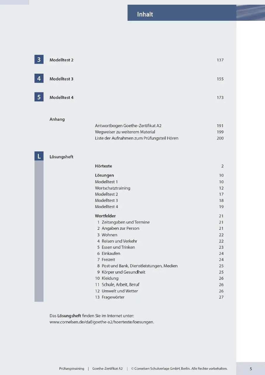 Picture of Prufungstraining DaF A2 Goethe Zertifikat A2 with Solution (Color Print)