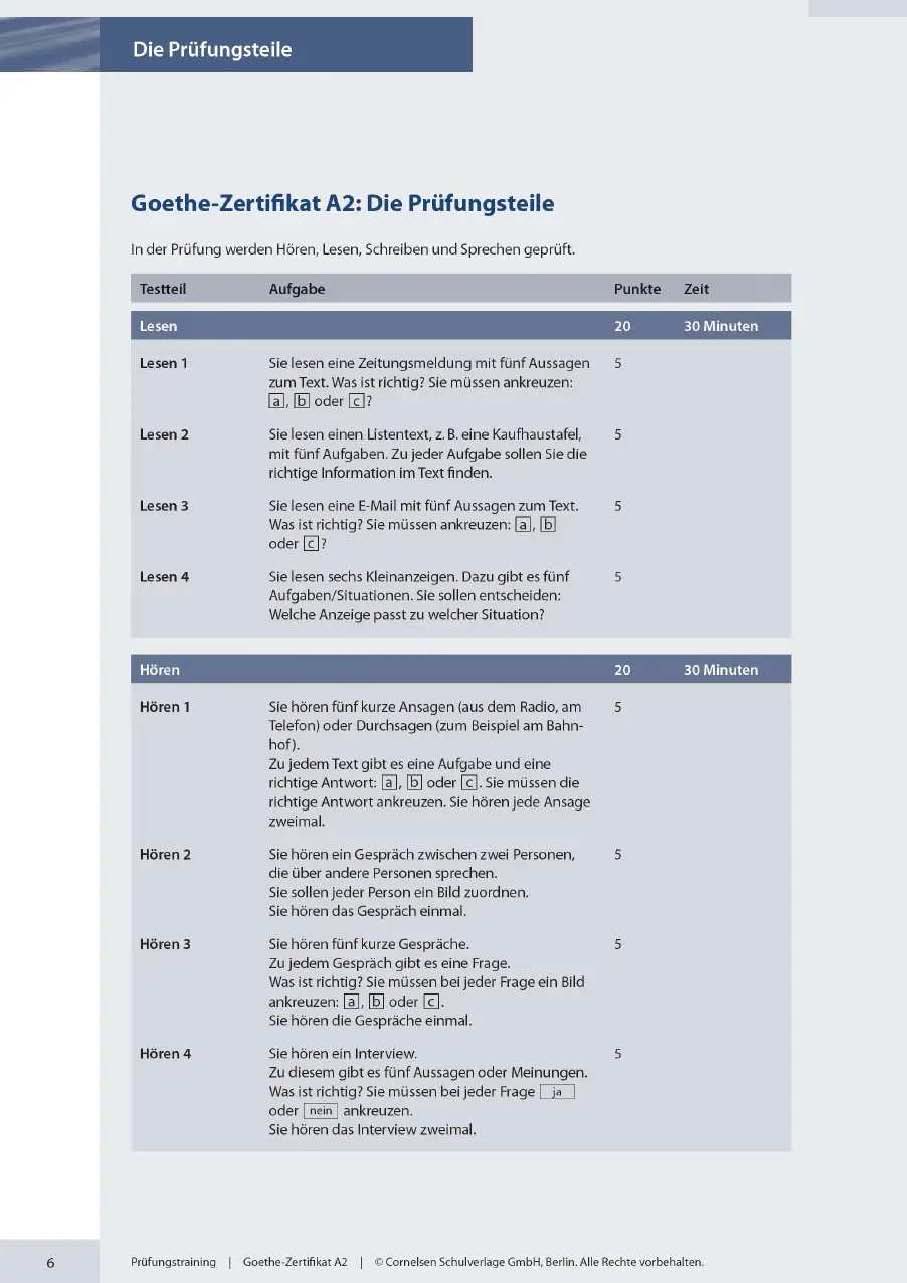 Picture of Prufungstraining DaF A2 Goethe Zertifikat A2 with Solution (Color Print)