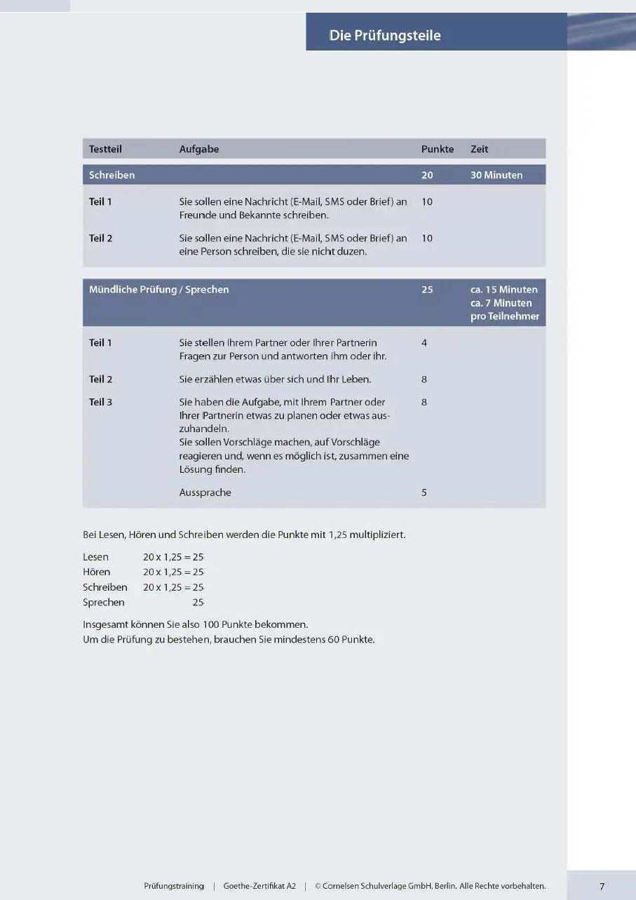 Picture of Prufungstraining DaF A2 Goethe Zertifikat A2 with Solution (Color Print)