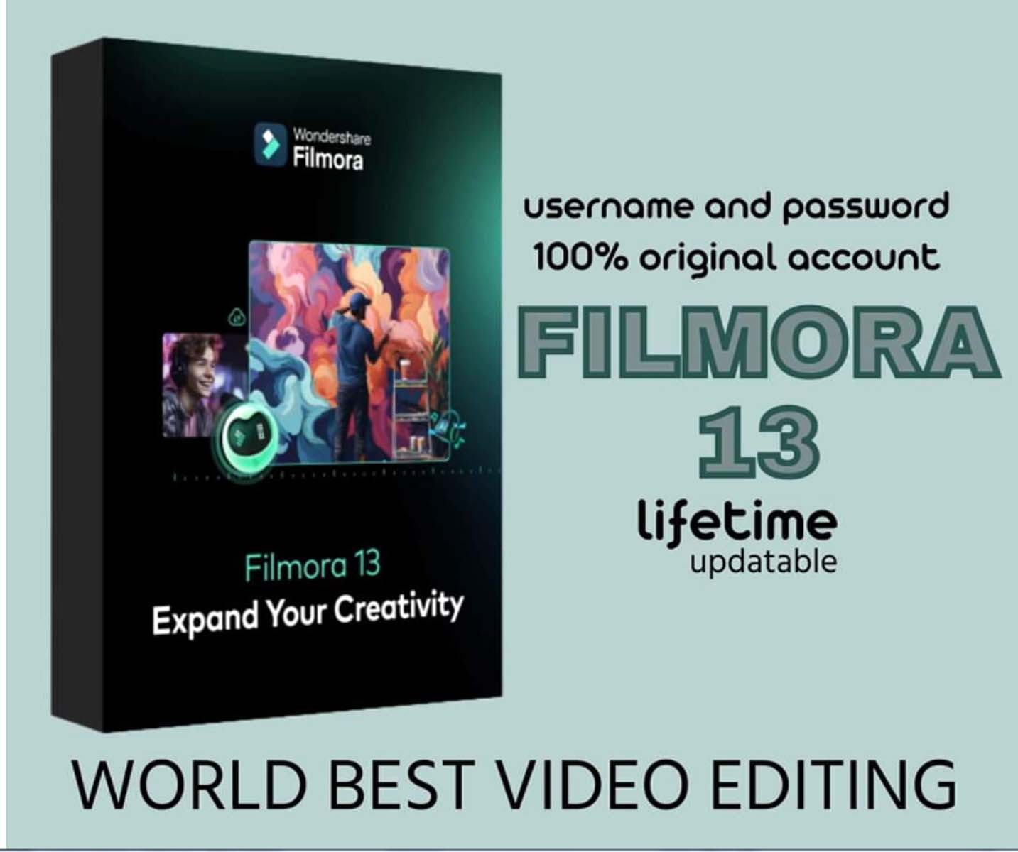 Picture of Wondershare Filmora 13 Video Editing Software (No Water Mark) Life Time