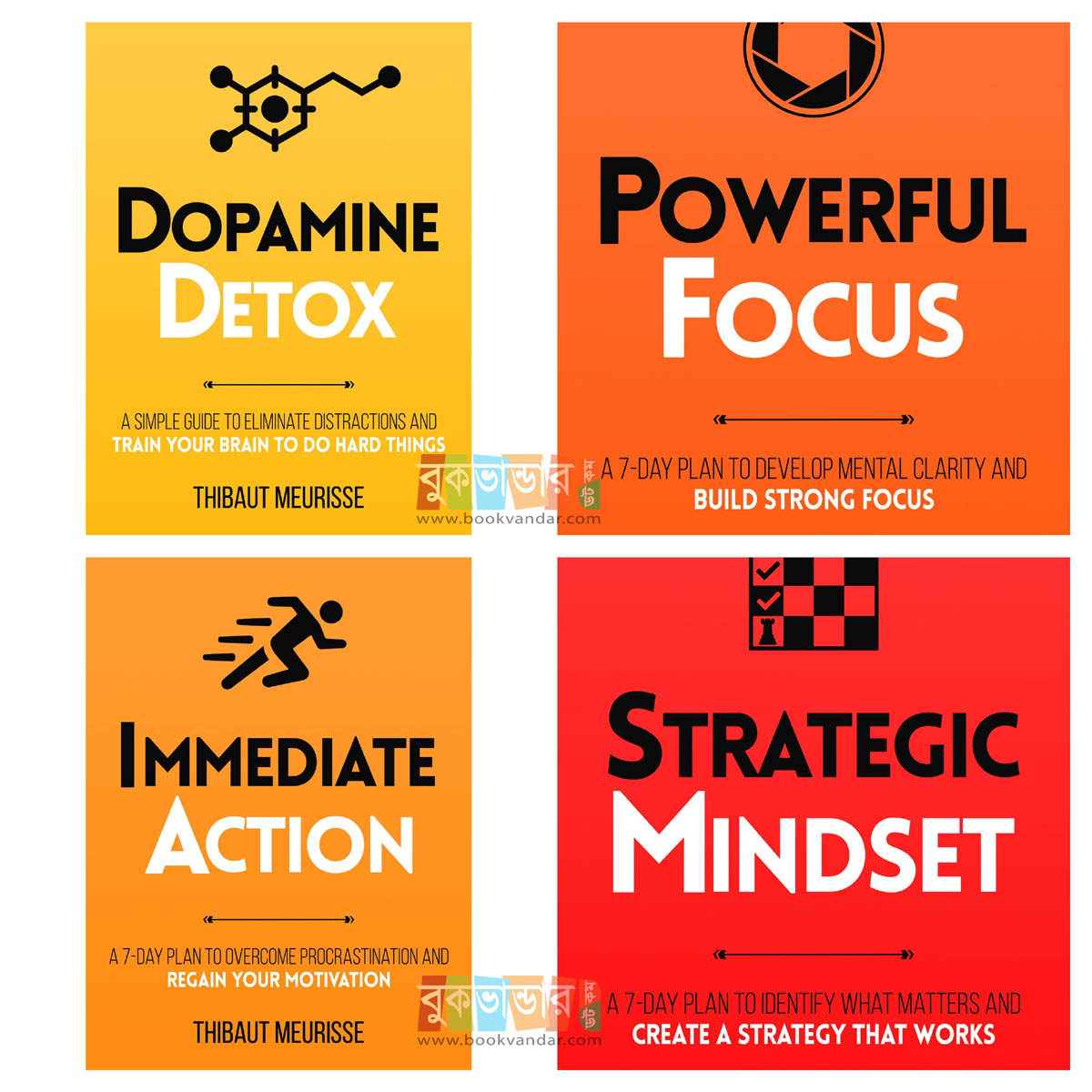 Picture of Productivity Series Full Set (Dopamine Detox, Immediate Action, Strategic Mindset and Powerful Focus)