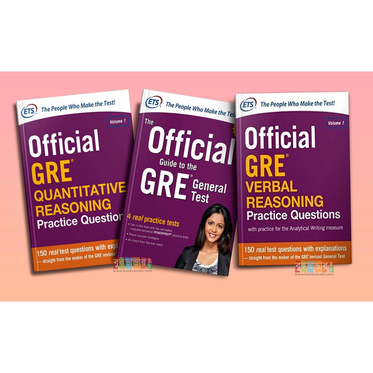 Picture of ETS Official GRE (Quantitative, General, Verbal) 3 books