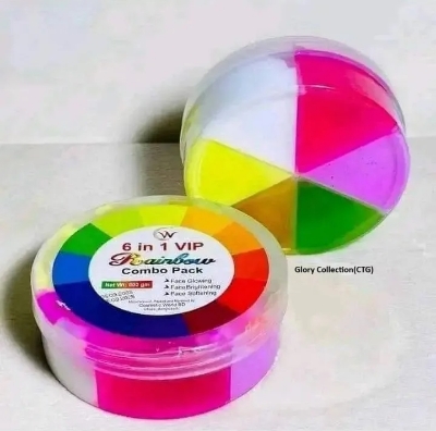 Picture of 6 in 1 Vip Rainbow Combo Face Pack - 500 gm