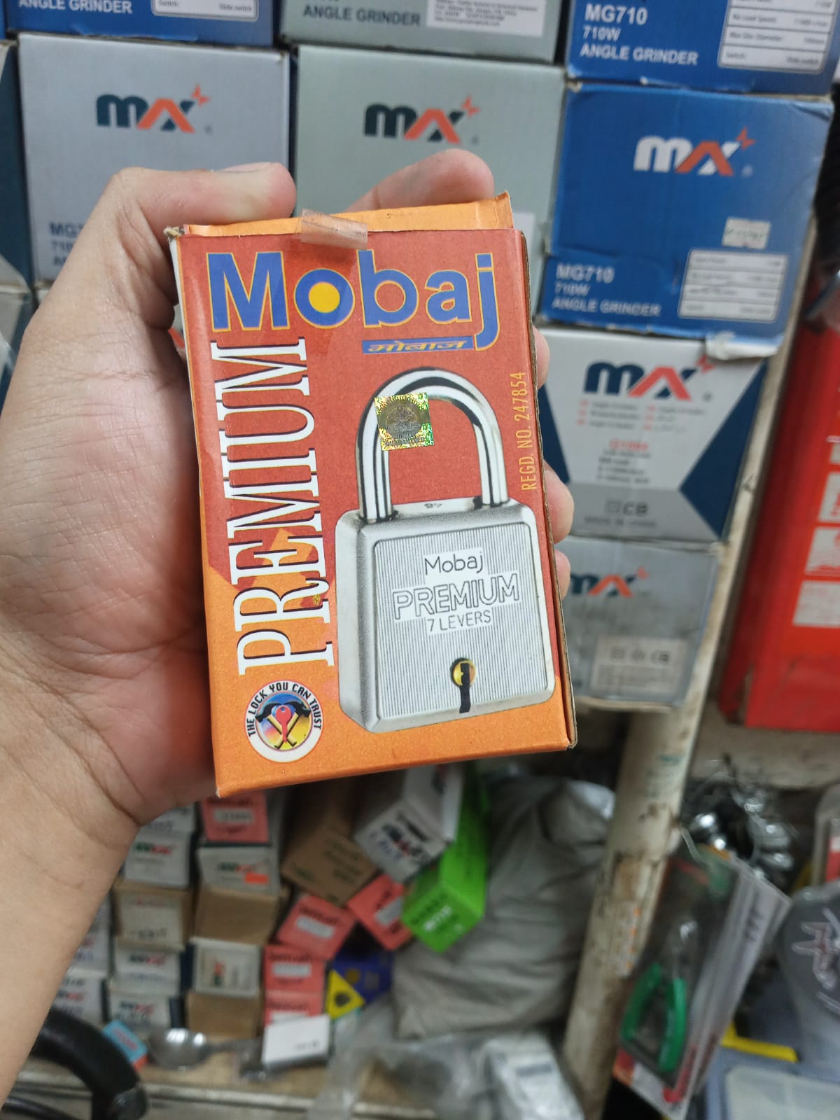 Picture of MOBAJ Premium 7 Lever Heavy-duty padlocks with 3 keys suitable for steel gates and door - 70MM/50MM