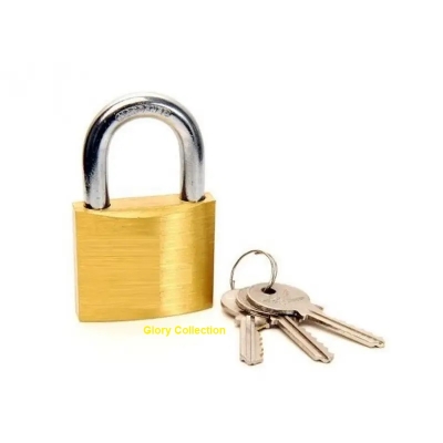 Picture of Brass Padlock with 3 Keys Suitable for Home and Office Security Purpose- 50MM/38MM