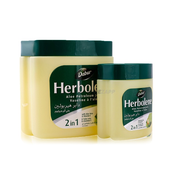 Picture of HERBOLENE Aloe Vera Petroleum Jelly (425 + 115 ml Free) | Enriched with Aloe Vera and Vitamin E | For Dry and Rough Skin or Chapped Lips | Value Pack