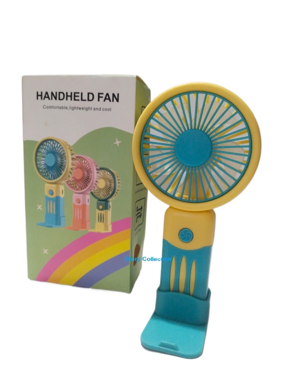 Picture of Mini Handheld Rechargable unique design potrable, comfortable, lightweight and cool Fan with stand-1Pcs