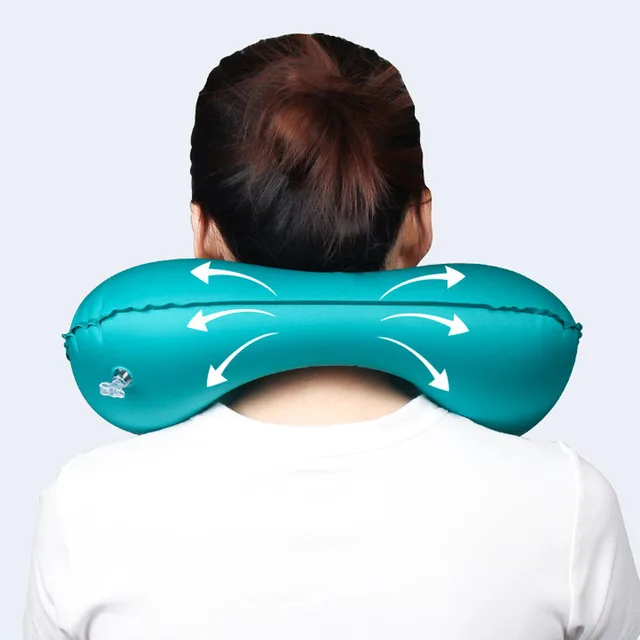 Picture of U-Shape Travel Pillow premium Air Inflatable Pillows Folding Press Type Neck Cushion
